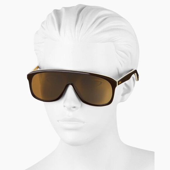 Authentic Chloe CH0212S Shield Sunglasses with original Case Brown Acetate
